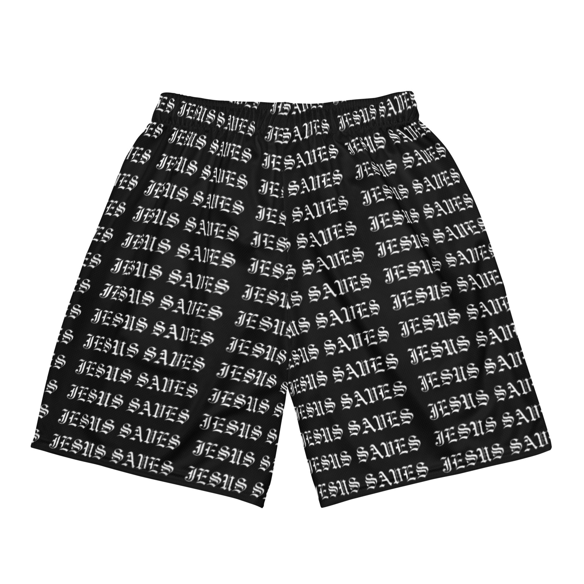 Jesus Saves Mesh Shorts Black - Lifted By Christ