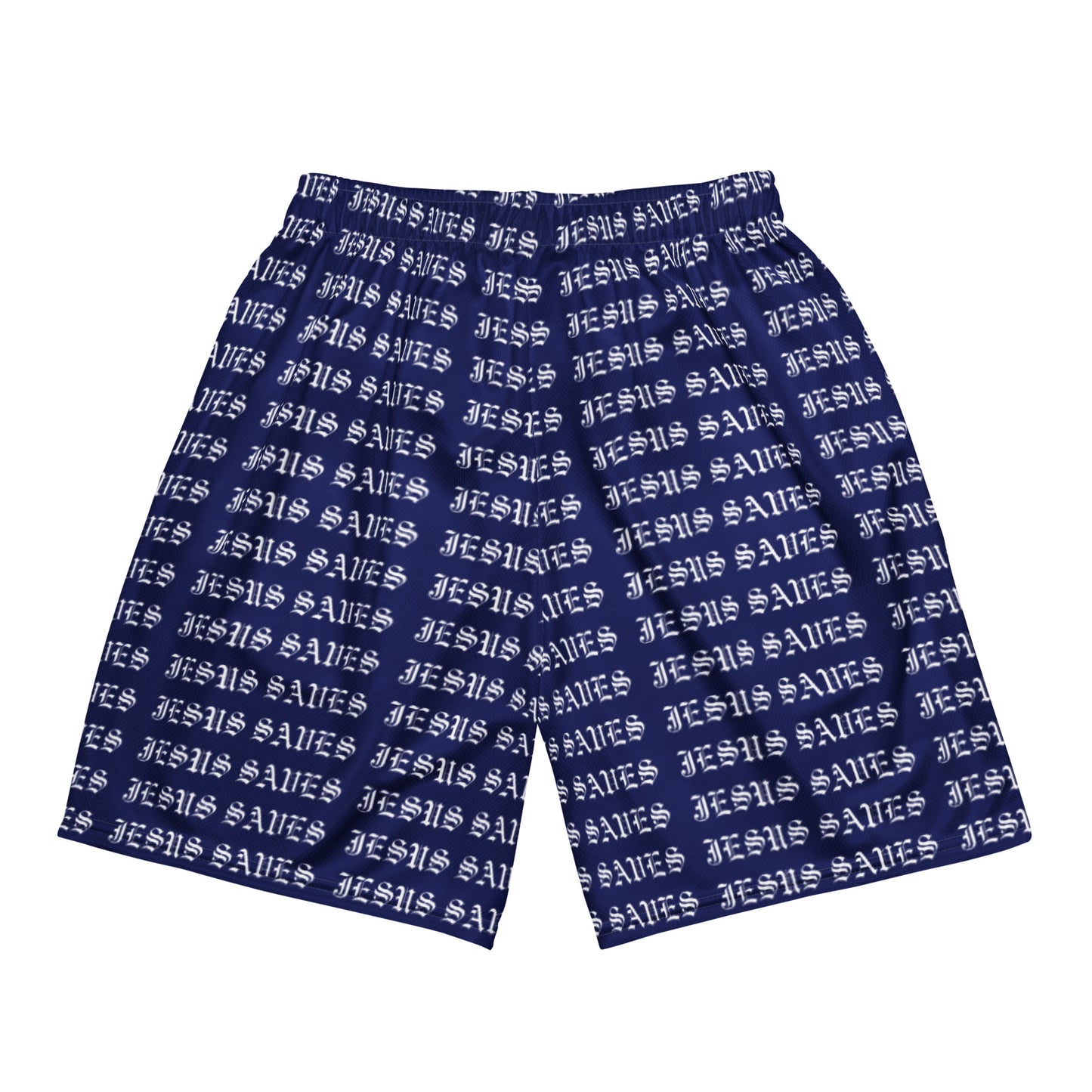 Jesus Saves Mesh Shorts Navy - Lifted By Christ