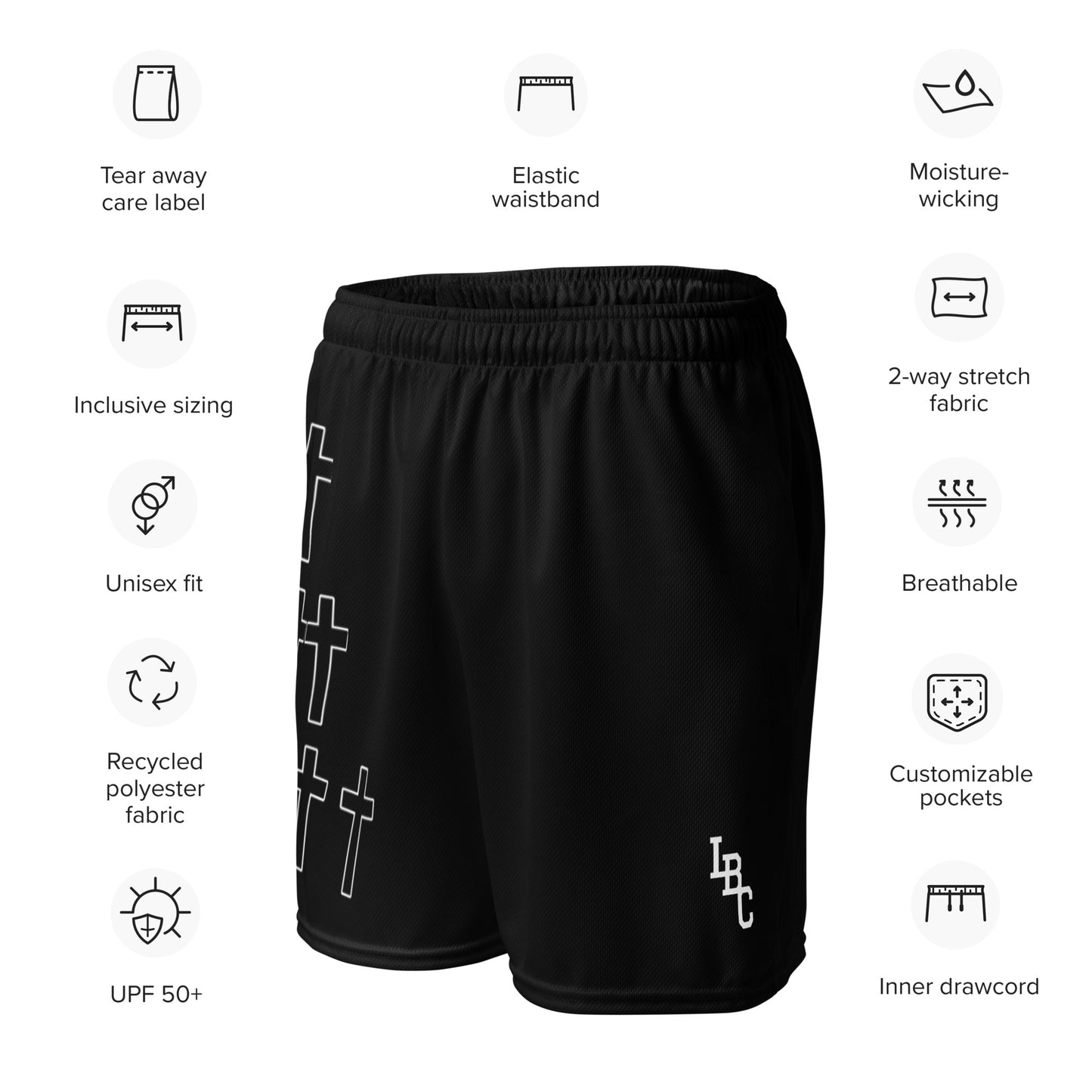 Cross LBC Mesh Shorts - Lifted By Christ