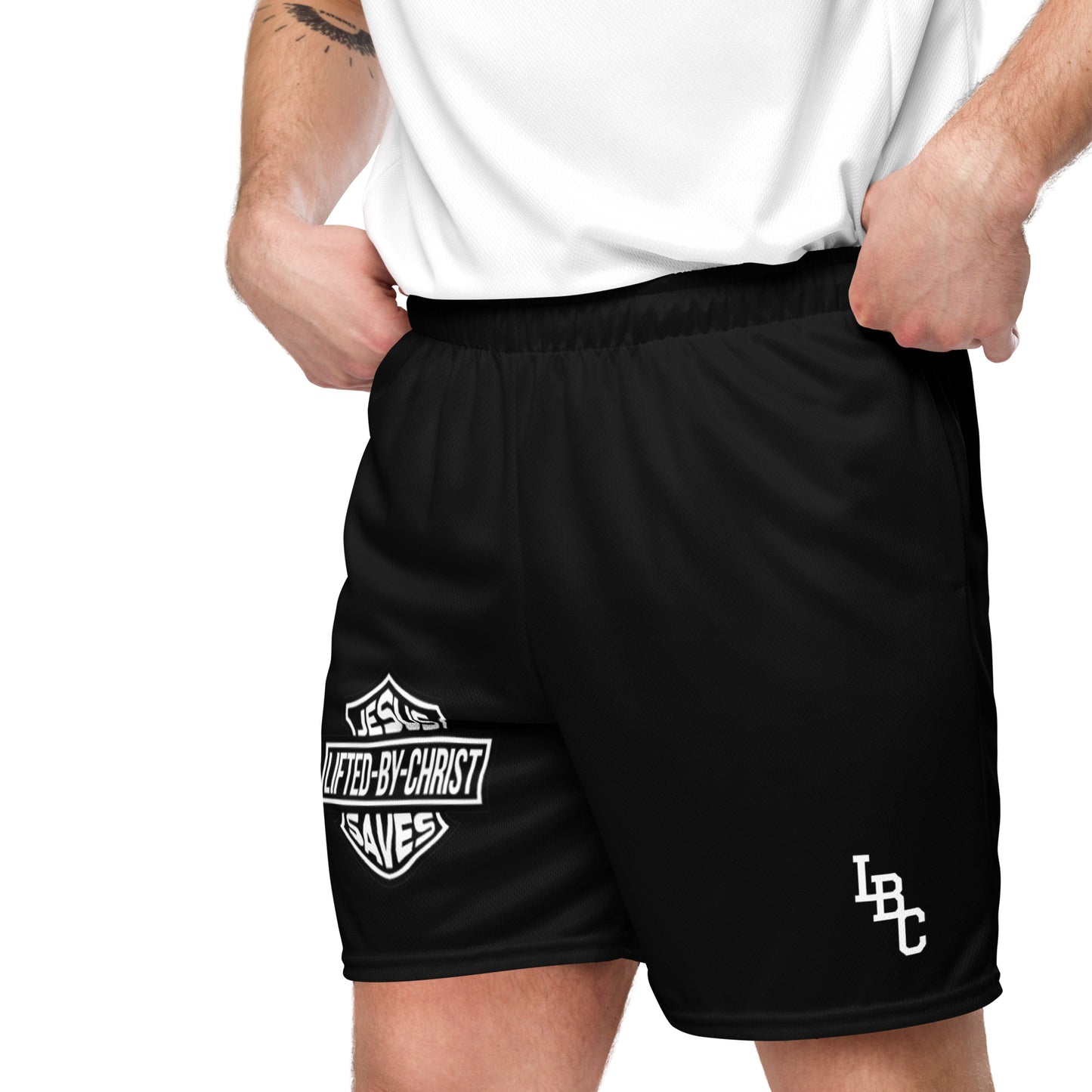 Jesus Saves Logo Mesh Shorts - Lifted By Christ