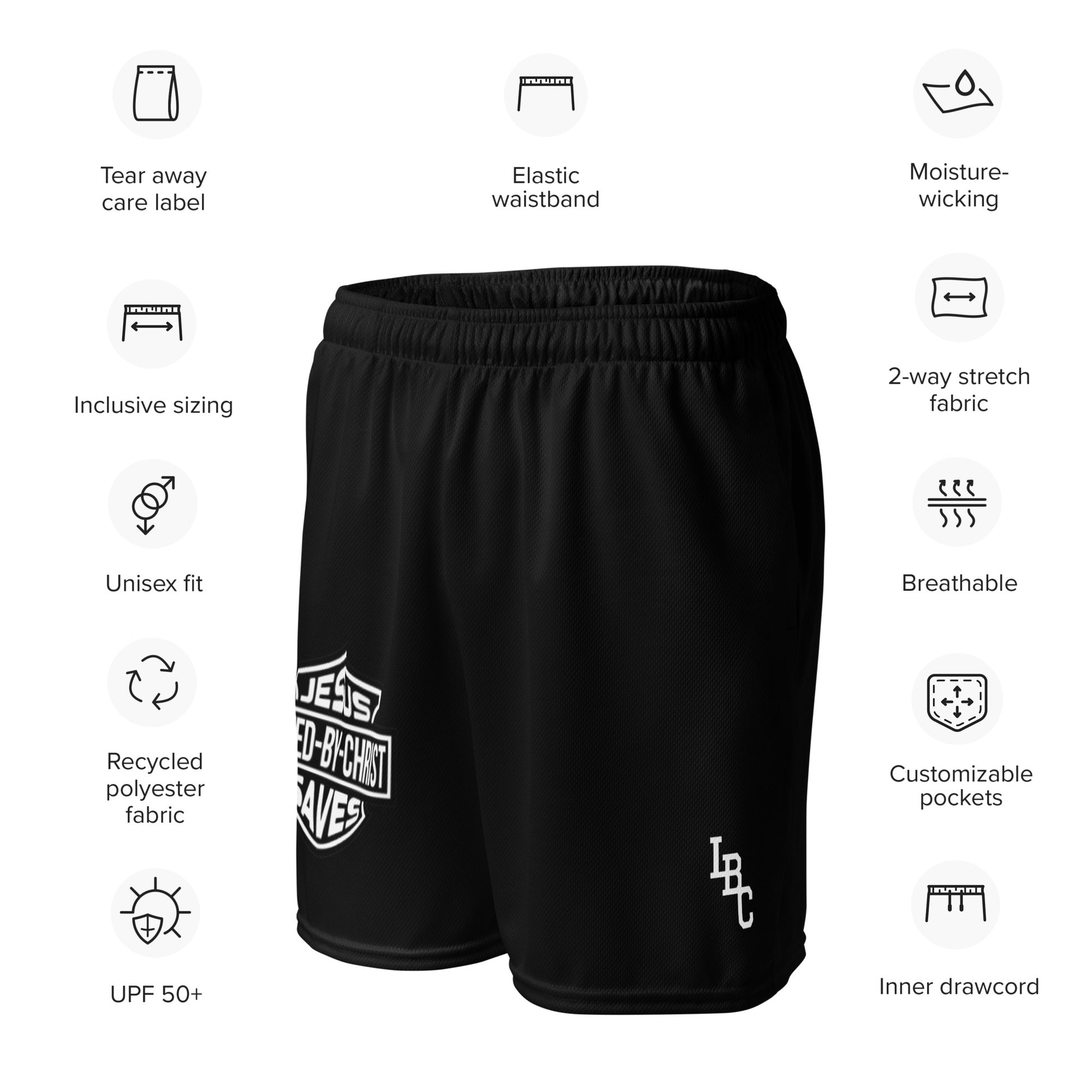 Jesus Saves Logo Mesh Shorts - Lifted By Christ