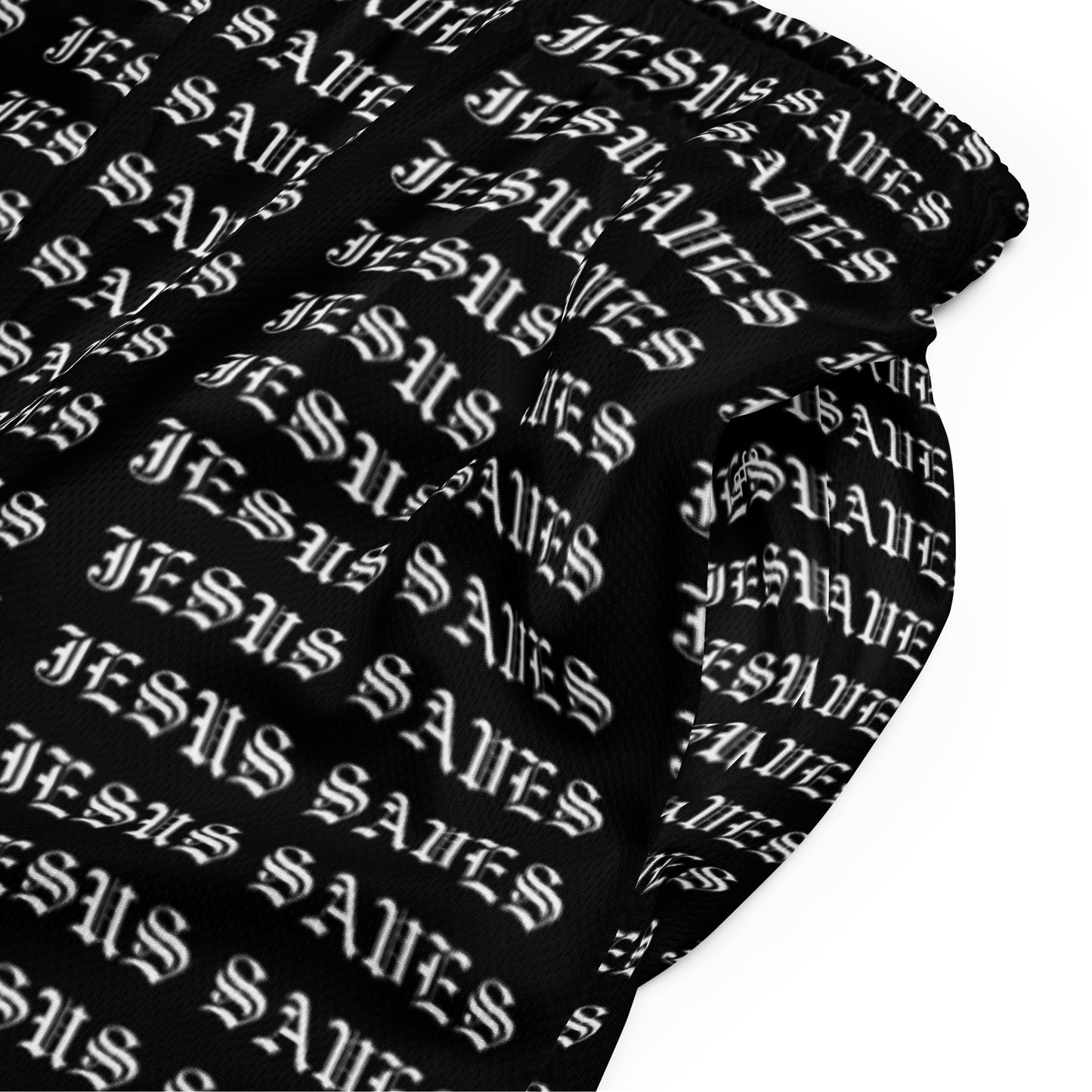 Jesus Saves Mesh Shorts Black - Lifted By Christ